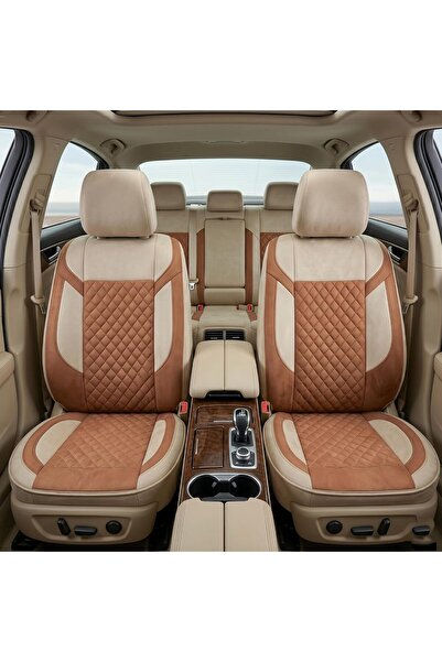 Auto Family FZE Luxury 5 Pcs Soft Fabric Car Seat Cover Full Set (Sedan) - Un...