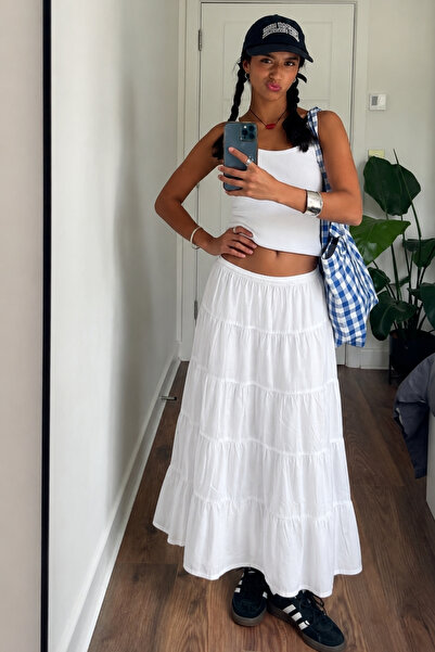 Hola Lady Kıvrık Belli Midi Boy Etek HL180