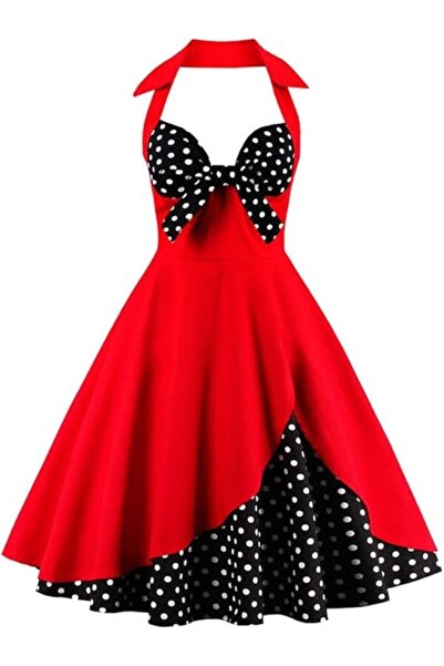 IWEMEK Women's Halter Vintage 1950s Rockabilly Retro Dresses Elegant 50s Pinu...