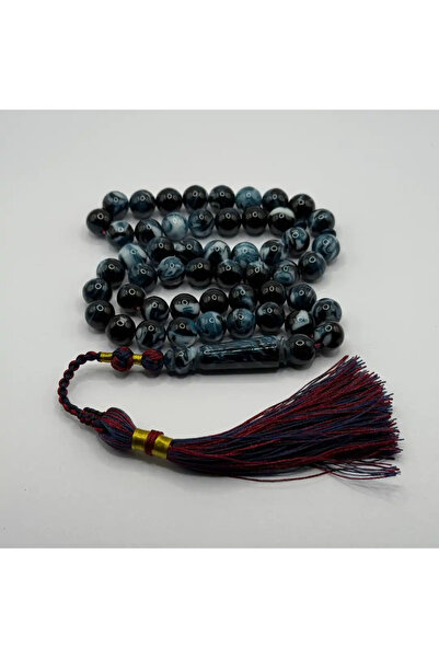 5ii perfume Green and Black Marble Bakalite Rosary - 51 Beads - 10mm with Nav...