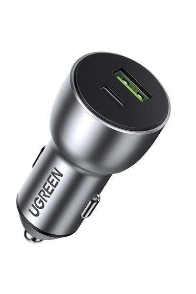Ugreen Incarcator Auto CD213, 36W, 3A, 1 x USB-A - 1 x USB-C, Gri