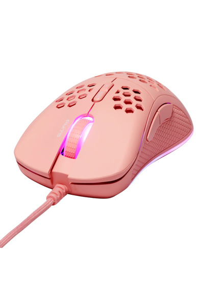DELTACO Mouse de gaming GAM-108-P, cu fir, USB, iluminare RGB (roz)