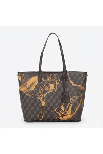 Generic Designer-Inspired Geometric Horse Tote Bag