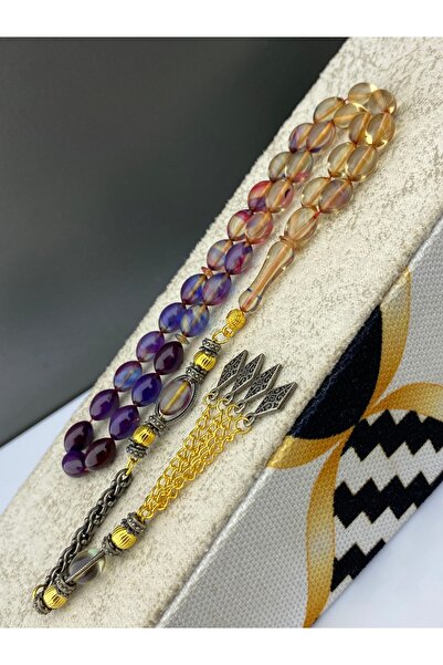 Tesbih Store Color Filtered Bezi Cut Special Tasseled Amber Prayer Beads
