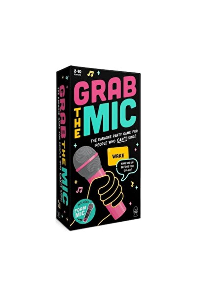 DAMUR Joc de societate Karaoke Grab The Mic, 125 cartonașe cu cuvinte, Microf...