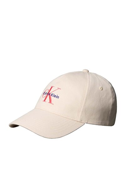 Calvin Klein Krem Kadın Nakışlı Şapka MONOLOGO EMBROIDERY BASEBALL HAT