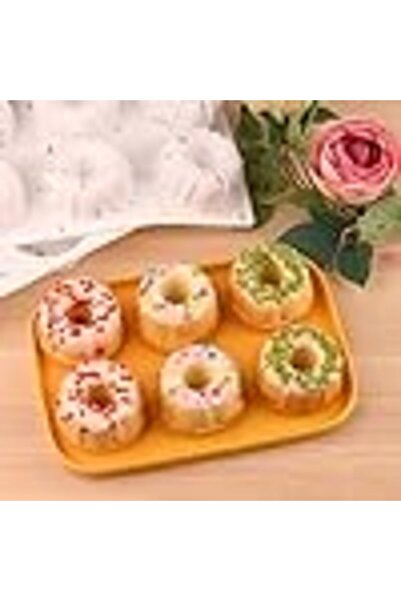 Arabest 2-Piece Mini Fluted Cake Pan, 6-Cavity Silicone Baking Mold for Cupca...