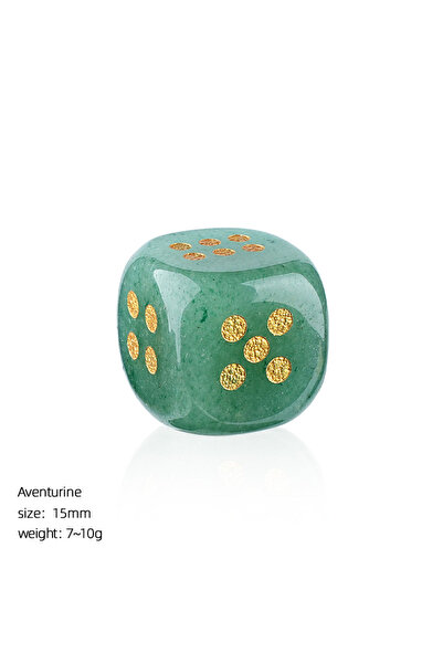 Choice6 15mm-1pc Green Aventurine 1pc Natural Stone Crystal Dice Beads Casual...