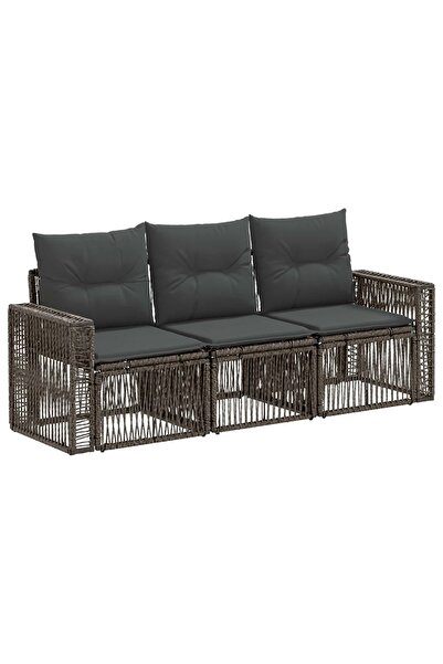 vidaxl Garden sofa set 3 pcs Grey and dark grey
