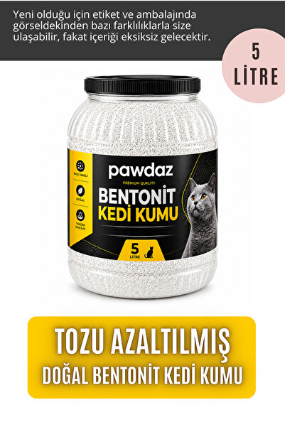 pawdaz Bentonit Kedi Kumu 5 Litre - Tozu azaltılmış