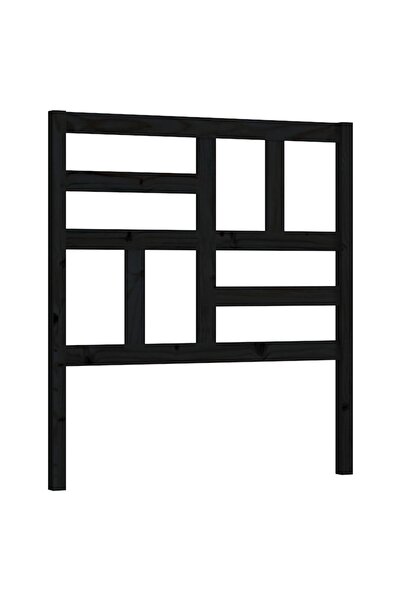 vidaxl Bedside table, black, 96x4x104 cm, solid pine wood
