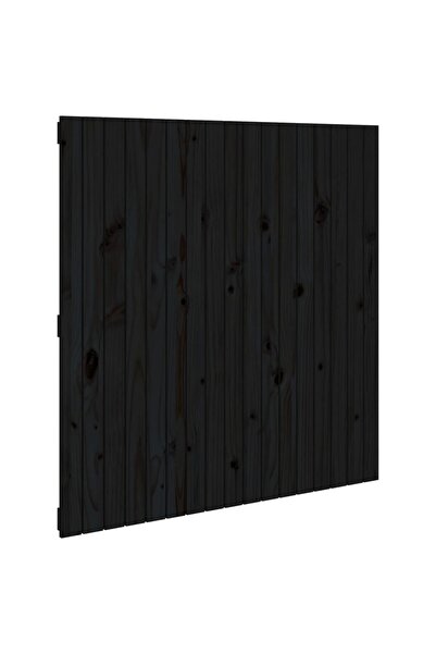 vidaxl Tăblie de pat pentru perete, negru, 108x3x110 cm lemn masiv pin