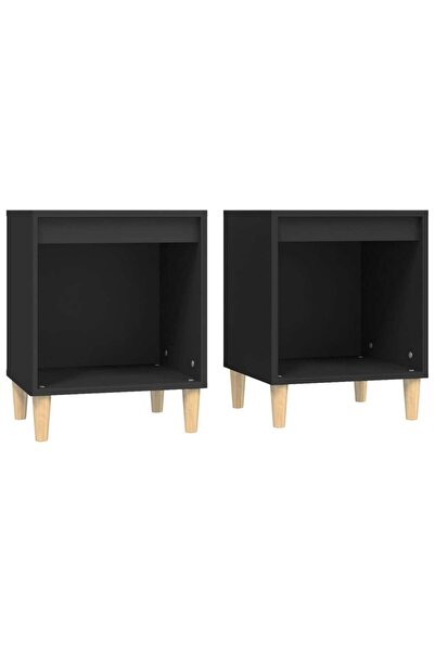 vidaxl Noptiere, 2 buc., negru, 40x35x50 cm