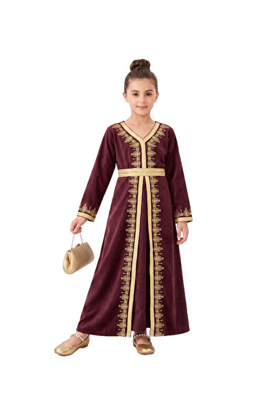 ddaniela D'Daniela - Royal Embroidered Kaftan - Burgundy, Orange, Teal-8Years...
