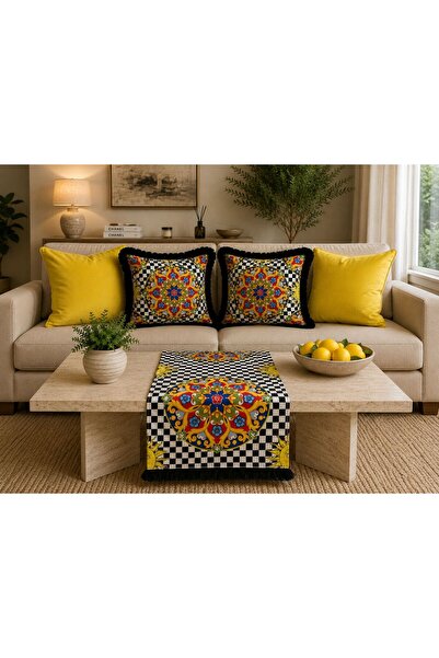 adenkahome Livorno Series, Suede 5-Piece Combination Throw Pillow Cover and R...