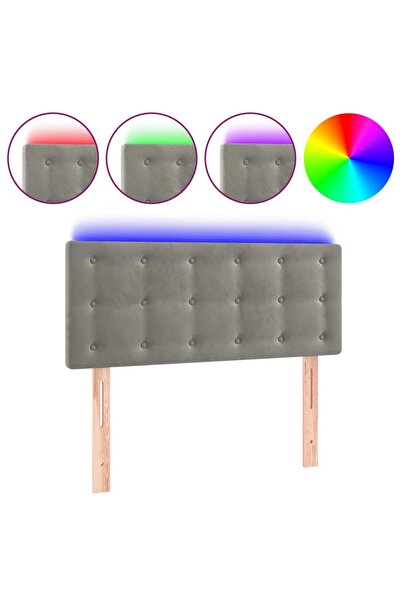 vidaxl LED headboard, light grey, 90x5x78/88 cm, Velvet