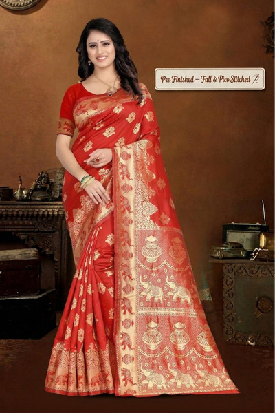 Generic Women's Banarasi Silk Saree with Rich Pallu & Blouse Piece - Perfect ...