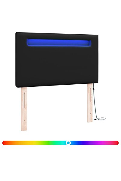 vidaxl LED Baseboard Black 100 cm Artificial Leather