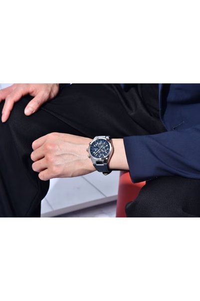 Benyar Watches for Men Luxury Quartz Water Resistant Watch Men's Chronograph Genuine Leather Strap 5206BU