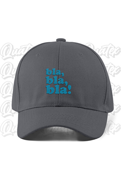 CapHub Bla Bla Bla Embroidered Hat - Gray Color 100% Cotton Gabardine Unisex ...
