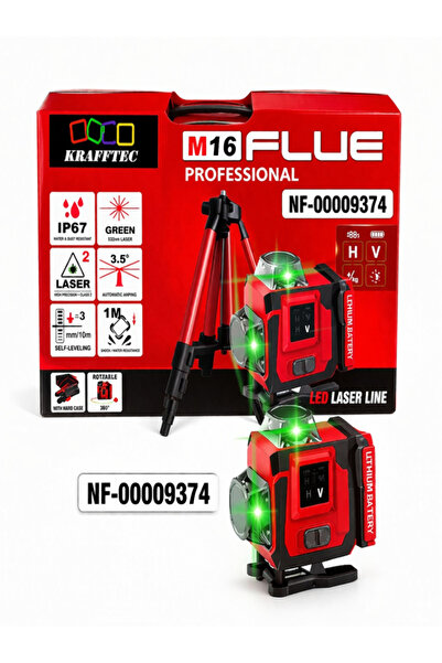 kraftech 9374 nivelator cu accesorii, funcționează cu acumulator