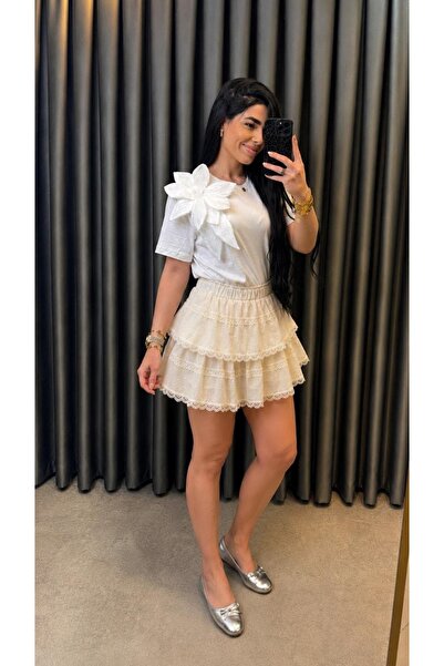Nisam Linen Lace Shorts Skirt