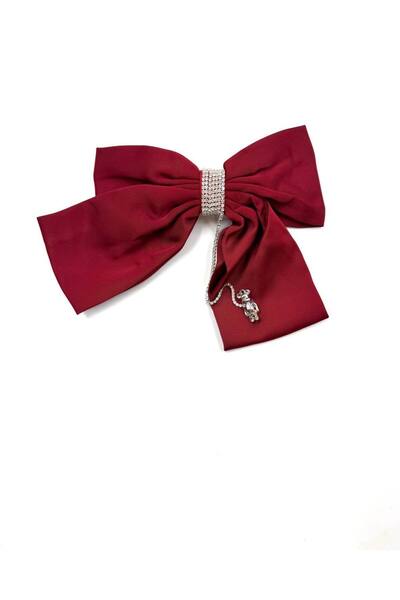 MD Moda Accessories مشبك شعر فاخر من الساتان مزين بتفاصيل حجرية