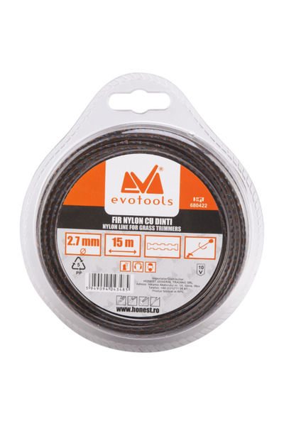 Evotools Nylon Brushcutter Line with Teeth, 2.70, 15 —