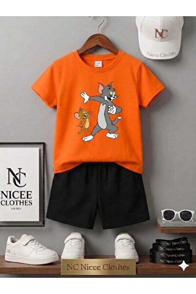 NC Nicee Clothes Summer Children's T-Shirt Shorts Unisex (Nc Tom Jery Print)