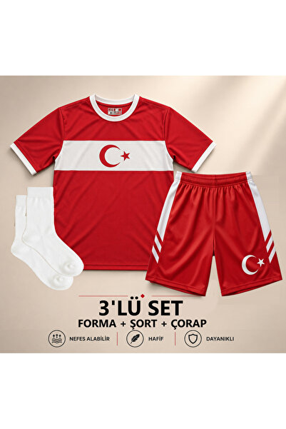 The RAVEN Premium Türkiye Serisi Çocuk Futbol Forması 3 PARÇA