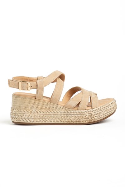 Elile Shoes Genuine Leather Soft Sole Wedge Heel Sandals, Available in Sizes 34-35 and up to Size 41