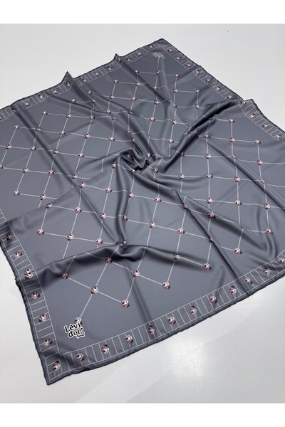 Levidor Yeni Sezon Trend Polyester Twill EŞARP gri ve lila