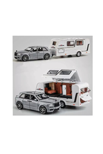 PlayFun Premium Car Model Rolls-Royce Cullinan 1:20 with Caravan – Sound & Li...