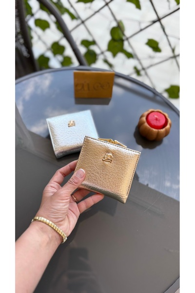 FirstRoseStore Altın Detaylı Toz Pembe Kadın Cüzdanı
