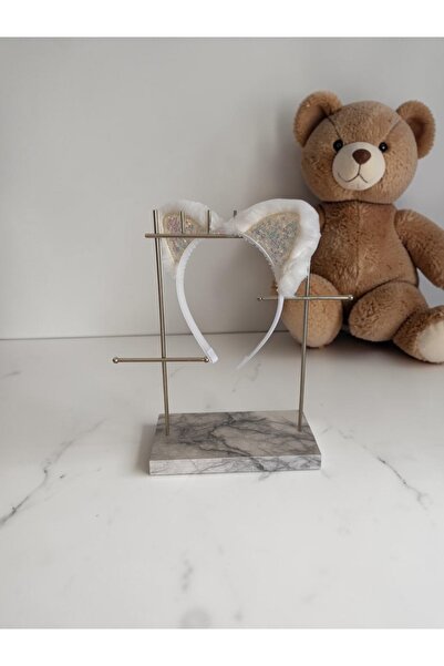 Nills Baby & Kids Simli Peluş Kedi Kulaklı Taç - Pembe