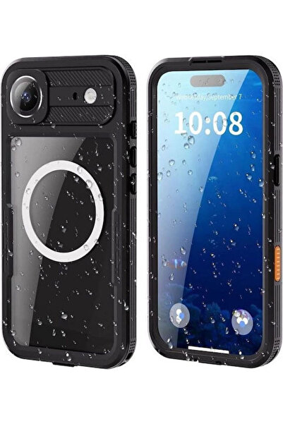 OEM Θήκη Dot 360 Πλήρους Κάλυψης Σιλικόνης / Πλαστικού Αδιάβροχη Μαύρη (iPhon...