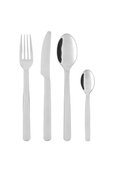 IKEA طقم أدوات مائدة من 24 قطعة، من الفولاذ المقاوم للصدأ، 365+