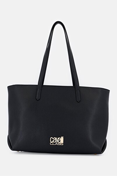 Cavalli Class Women Hardware Logo Tote Bag, Black