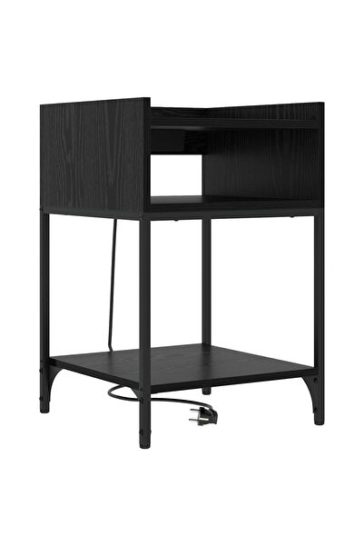 vidaxl Dulap de noapte Stejar Negru 40 x 40 x 61 cm Lemn compozit