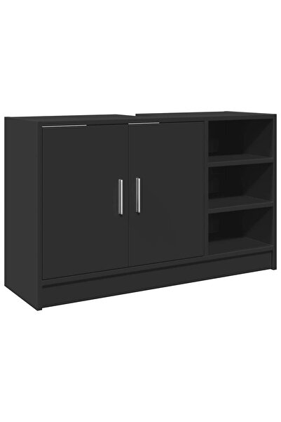 vidaxl Dulap de chiuvetă, negru, 90x29x55 cm, lemn prelucrat