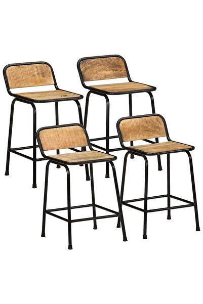 vidaxl Scaune de bar 4 buc 46x35,5x70 cm lemn masiv Mango brut