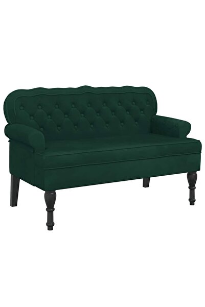 vidaxl Banchetă cu spătar, verde închis, 119,5x64,5x75 cm, catifea