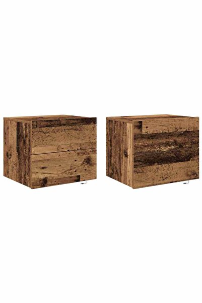 vidaxl Dulap de noapte 2 pcs Lemn vechi 50 x 39 x 41 cm Lemn compozit