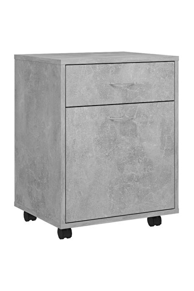vidaxl Cabinet with wheels, concrete grey, 45x38x54 cm, chipboard