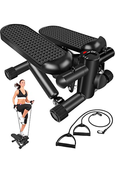 Arabest Mini Stair Stepper,Hydraulic,with Resistance Bands,LCD Monitor,300LBS...