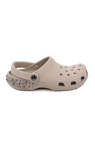 Crocs Γυναικείο Σαμπό Classic Studded Clog Ανατομικό Χρώματος Καφέ 211596-214