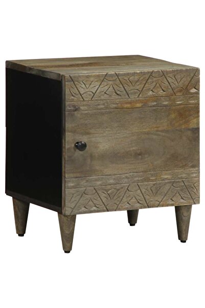 vidaxl Noptiera gri deschis 40x33x46 cm lemn masiv de mango