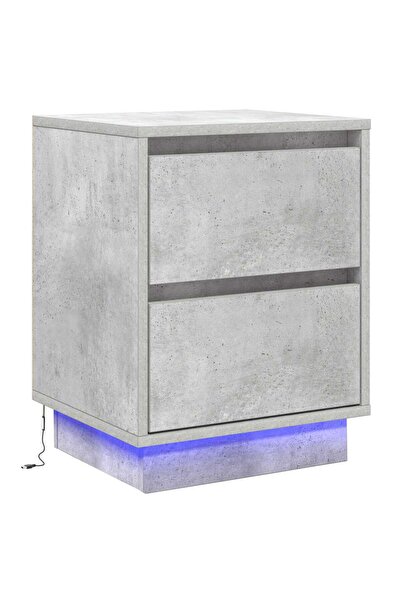 vidaxl Dulap de noapte Gri din beton 39 x 34,5 x 50 cm Lemn compozit