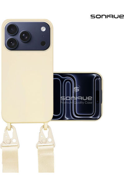 Other Θήκη Σιλικόνης με Λουράκι Μεταφοράς Sonique για Apple iPhone 17 Pro Μπεζ