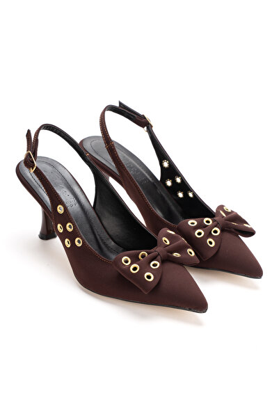 nhtshoes Women's Satin Bow Design Evening Dress Heeled Shoes